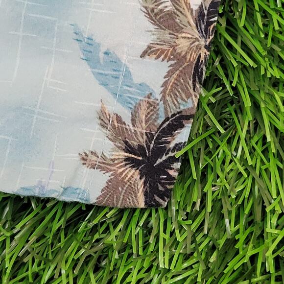 Campia Moda Beach Palm-Tree Button Shirt Large 23x30 Summer AOP - Picture 11 of 12